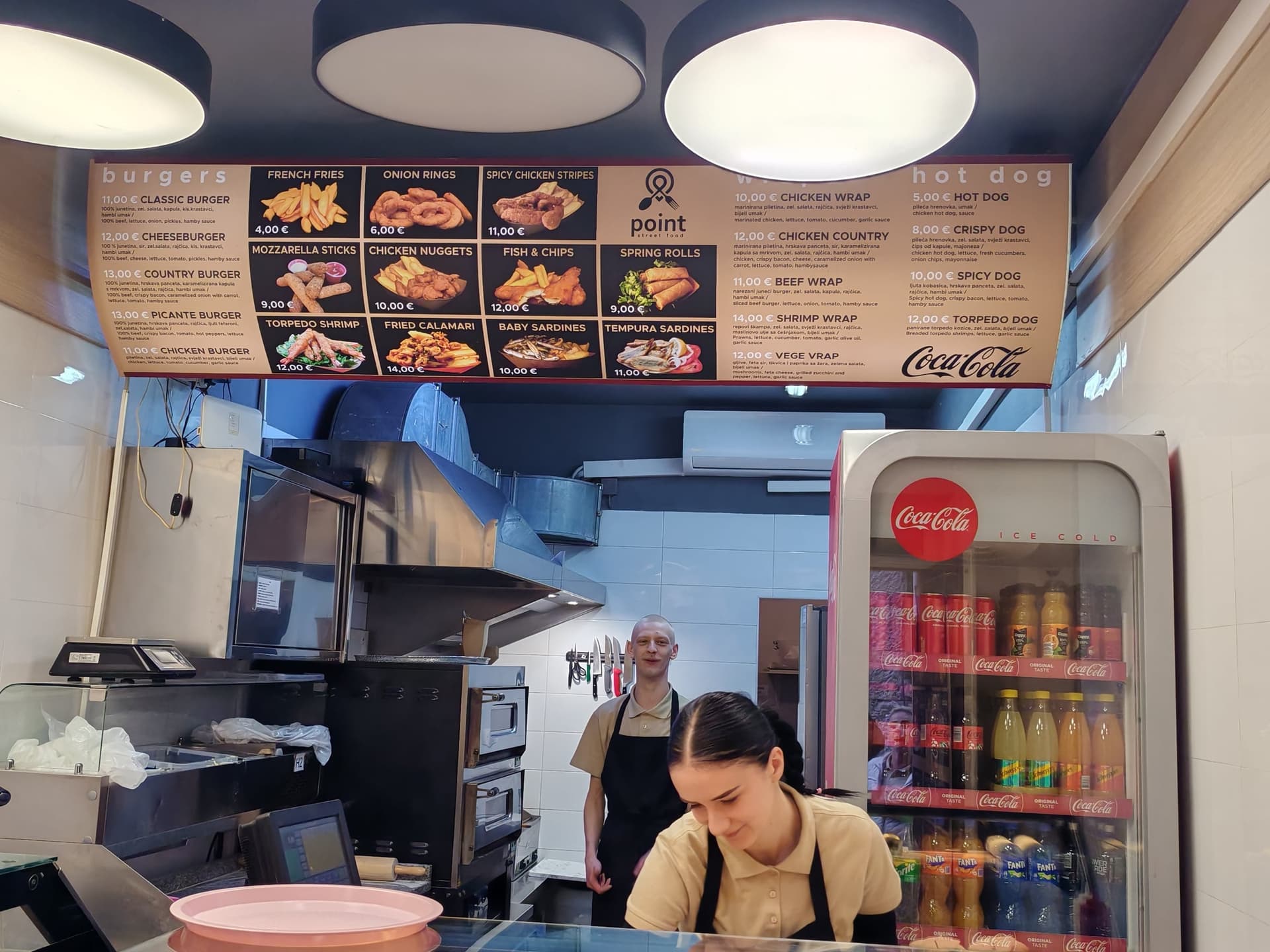 Point Street Food menu board